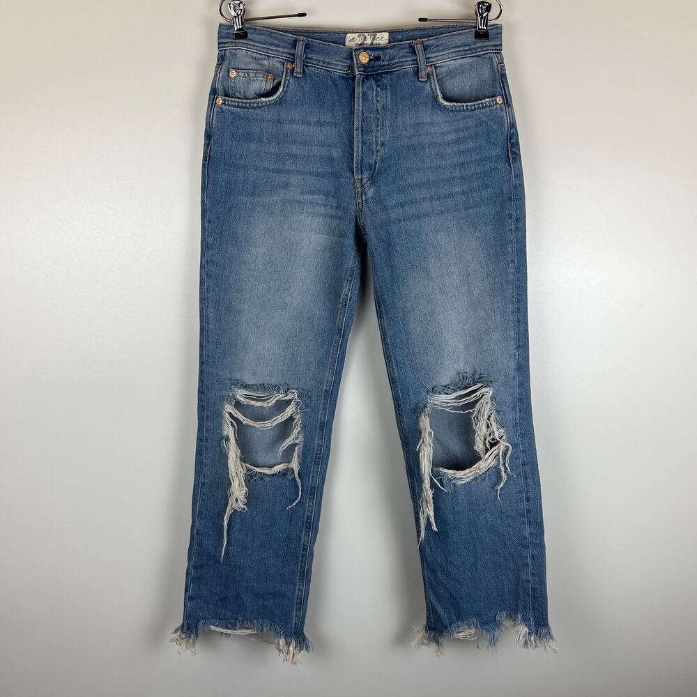 We the Free Maggie Ripped Crop Straight Leg Jeans, size 27